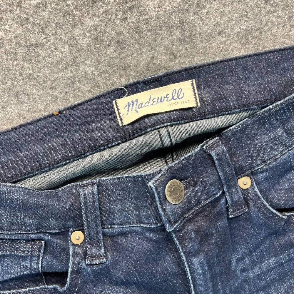 Madewell Jeans Women's 26 Skinny Skinny Dark Blue‎ Stretch Denim Ankle Zip